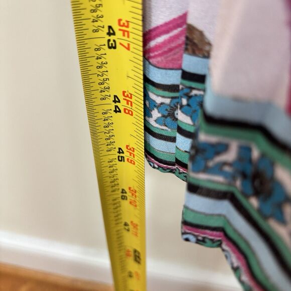 H&M Pink Pleated Jungle Print Midi Dress 6 Strappy Lace Up Back Tropical Animals - Picture 7 of 12